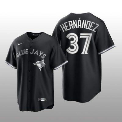 Blue Jays Teoscar Hernandez All Black Fashion Serise Replica Black White Jersey