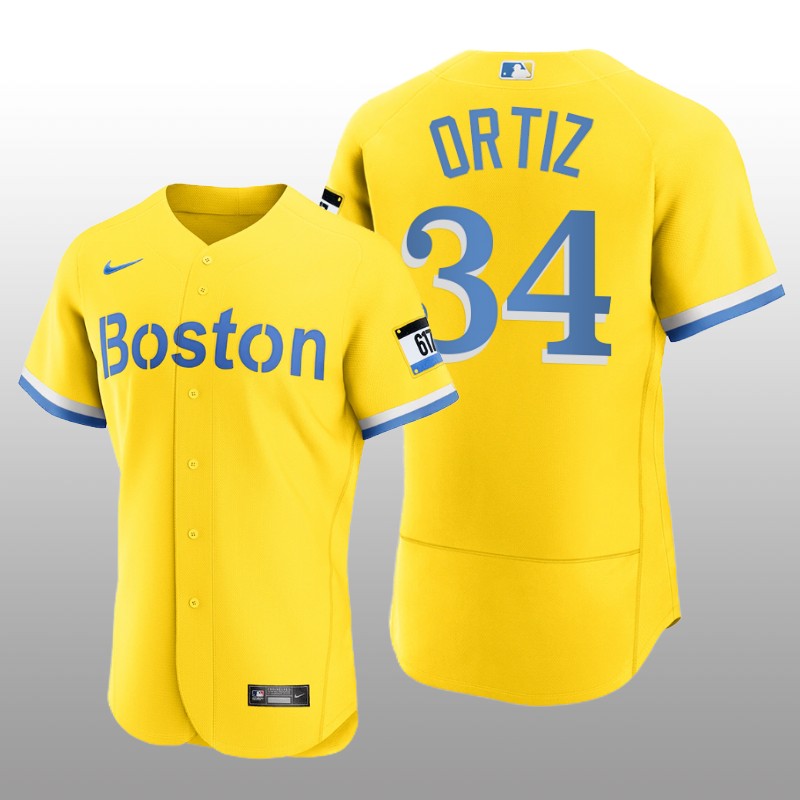 Boston Red Sox David Ortiz City Connect Authentic Gold Jersey