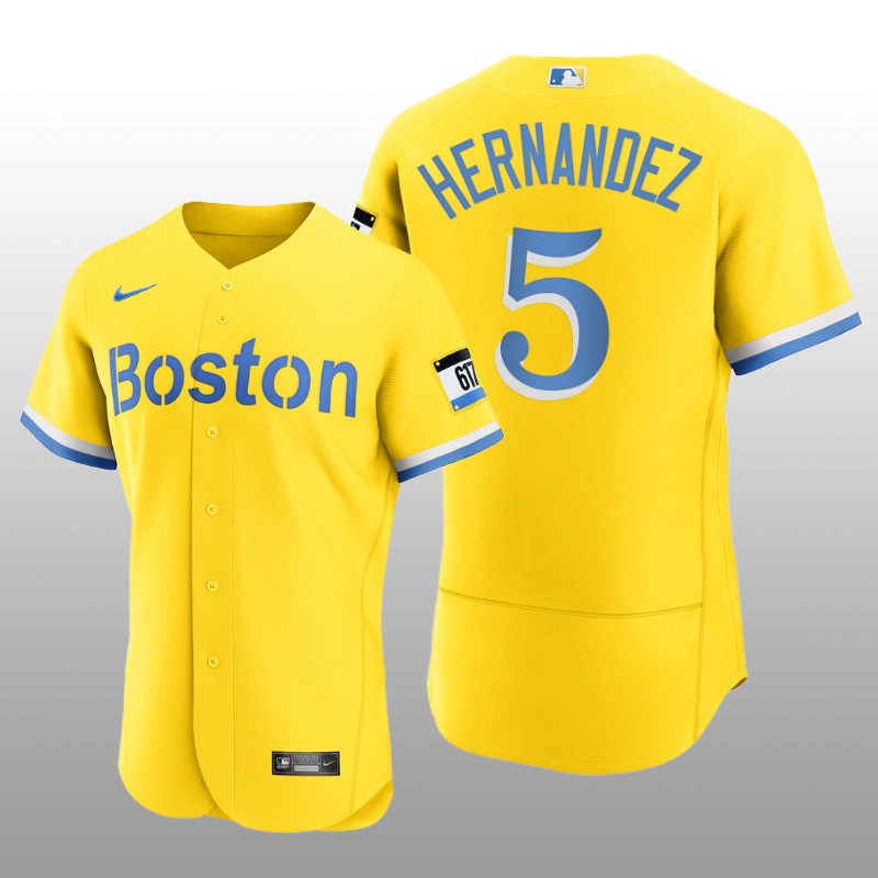 Boston Red Sox Enrique Hernandez City Connect Authentic Gold Jersey
