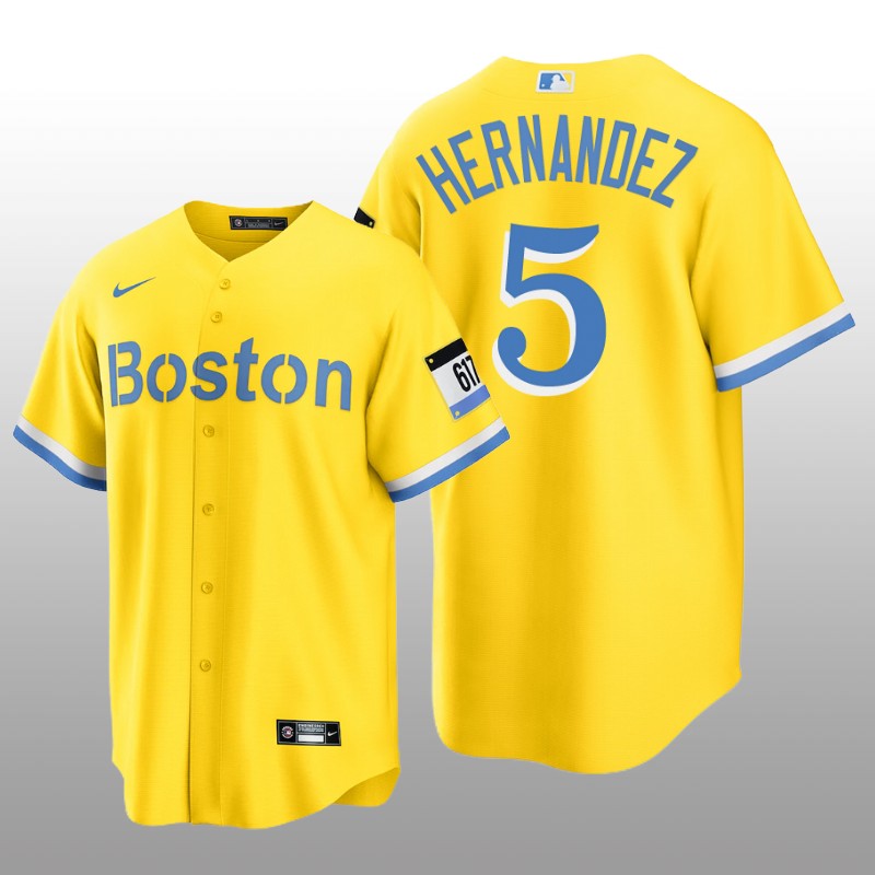 Boston Red Sox Enrique Hernandez City Connect Replica Nike Gold Jersey