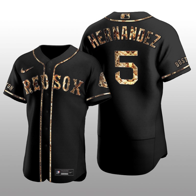 Boston Red Sox Enrique Hernandez Python Skin Authentic Black Jersey