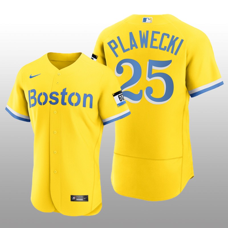 Boston Red Sox Kevin Plawecki City Connect Authentic Gold Jersey