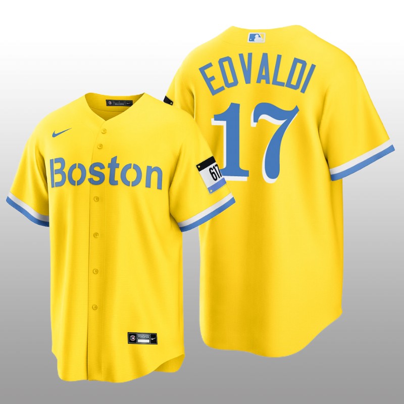 Boston Red Sox Nathan Eovaldi City Connect Replica Nike Gold Jersey