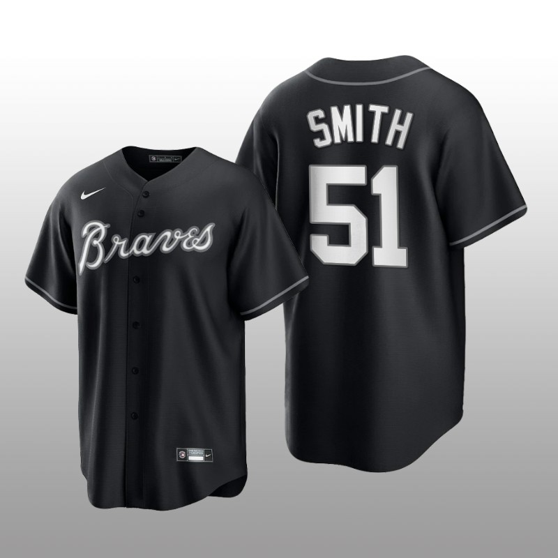 Braves Will Smith All Black Fashion Serise Replica Black White Jersey