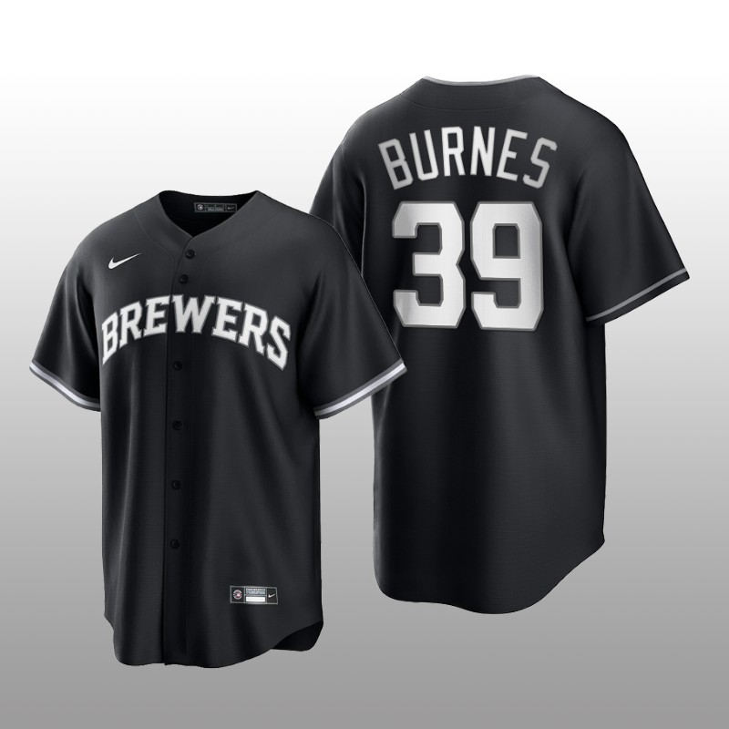 Brewers Corbin Burnes All Black Fashion Serise Replica Black White Jersey