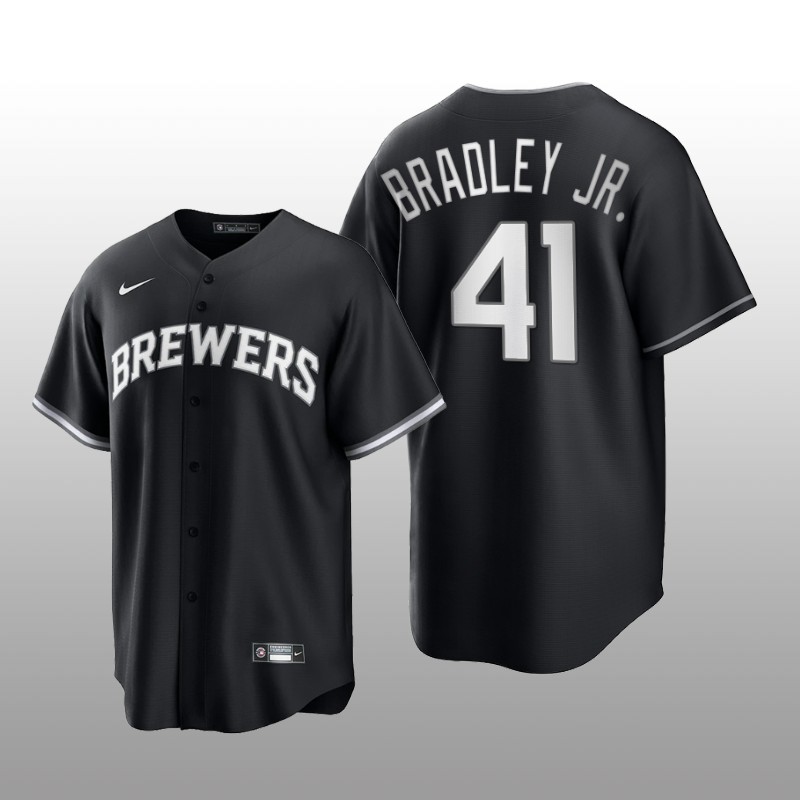 Brewers Jackie Bradley Jr. All Black Fashion Serise Replica Black White Jersey