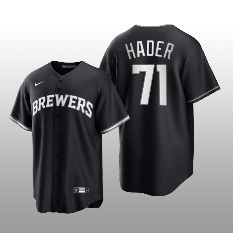 Brewers Josh Hader All Black Fashion Serise Replica Black White Jersey
