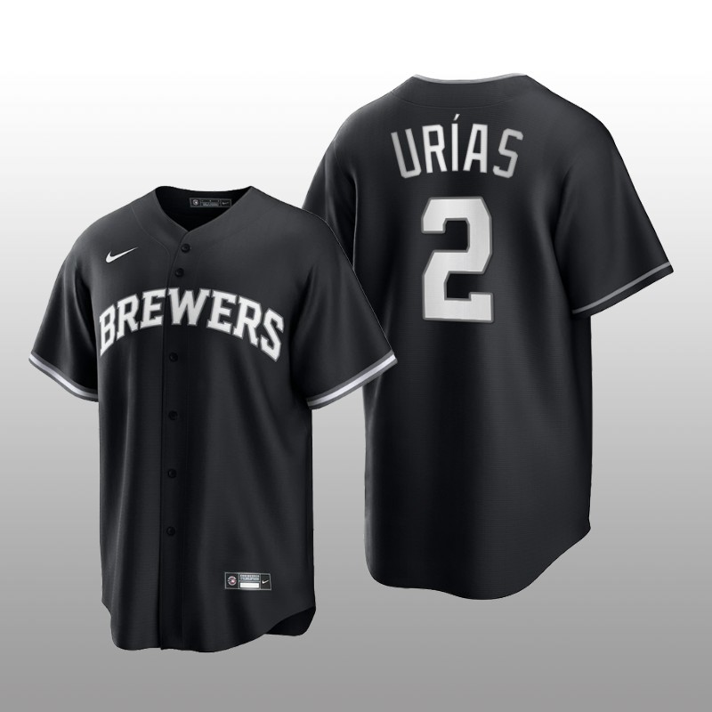 Brewers Luis Urias All Black Fashion Serise Replica Black White Jersey