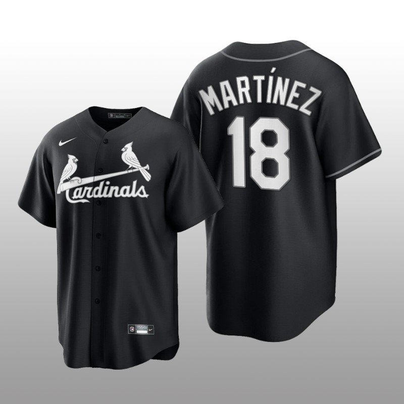 Cardinals Carlos Martinez All Black Fashion Serise Replica Jersey Black White