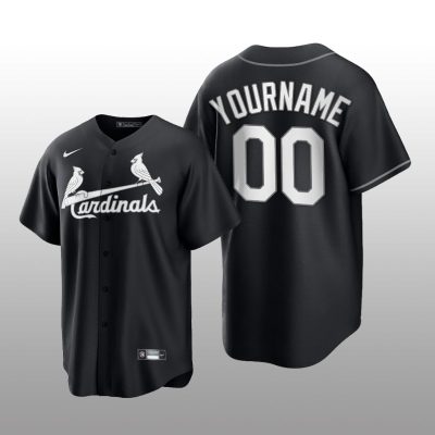 Cardinals Custom All Black Fashion Serise Replica Jersey Black White