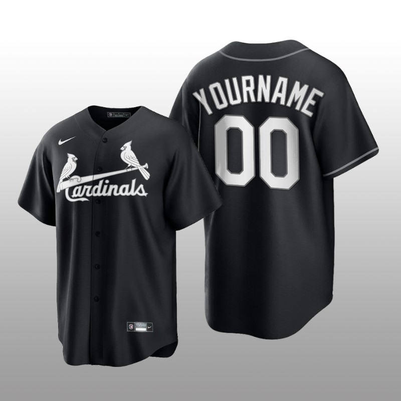 Cardinals Custom All Black Fashion Serise Replica Jersey Black White