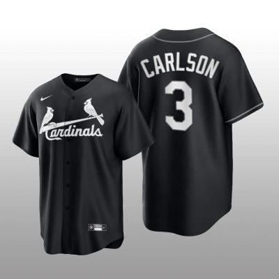 Cardinals Dylan Carlson All Black Fashion Serise Replica Jersey Black White
