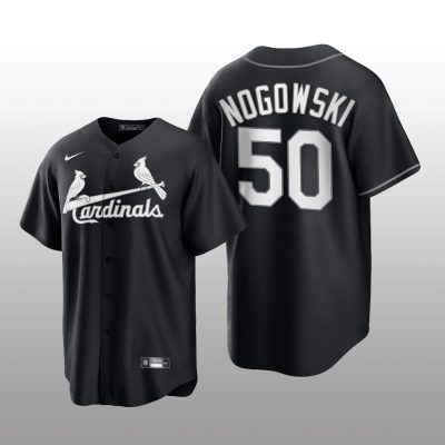 Cardinals John Nogowski All Black Fashion Serise Replica Jersey Black White
