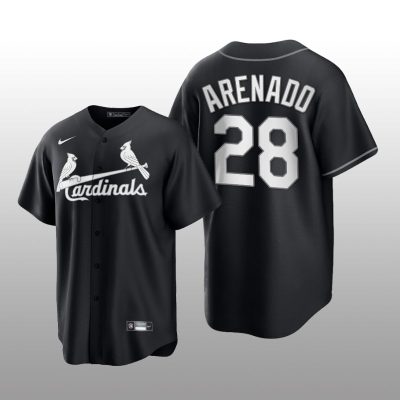 Cardinals Nolan Arenado All Black Fashion Serise Replica Jersey Black White