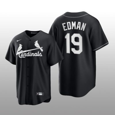 Cardinals Tommy Edman All Black Fashion Serise Replica Jersey Black White