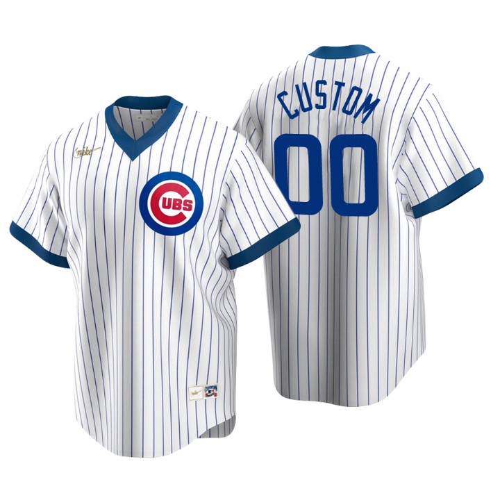 Chicago Cubs Custom White Cooperstown Collection Home Jersey
