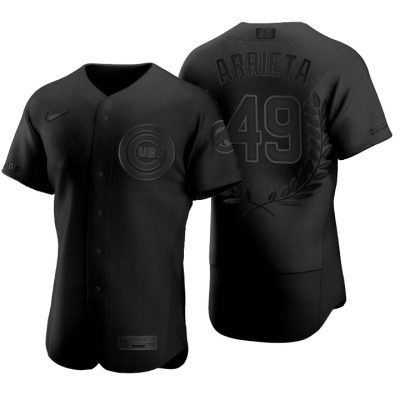 Chicago Cubs Jake Arrieta Black Award Collection NL Cy Young Jersey