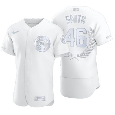 Chicago Cubs Lee Smith White Award Collection Hall of Fame Jersey