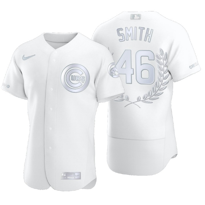 Chicago Cubs Lee Smith White Award Collection Hall of Fame Jersey