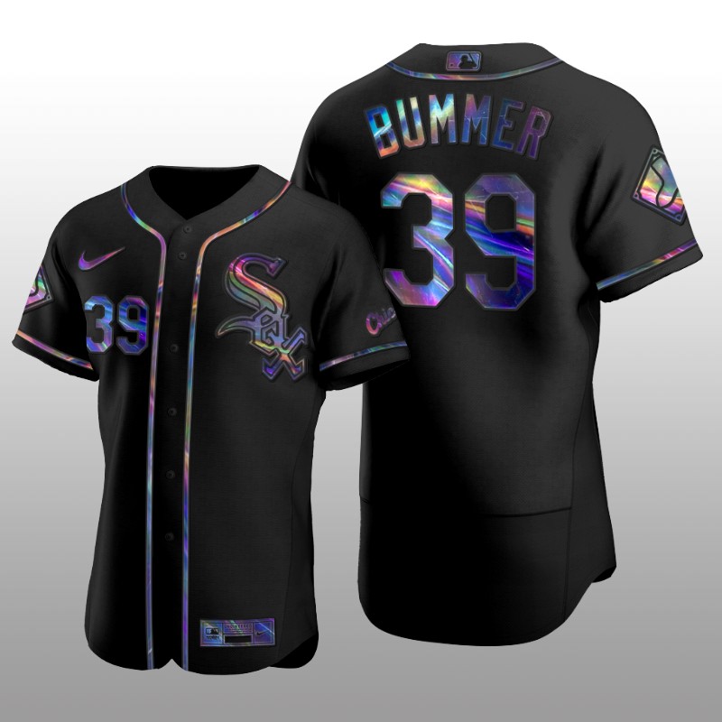 Chicago White Sox Men's Iridescent Logo Holographic Limited Jersey Aaron Bummer Black Authentic