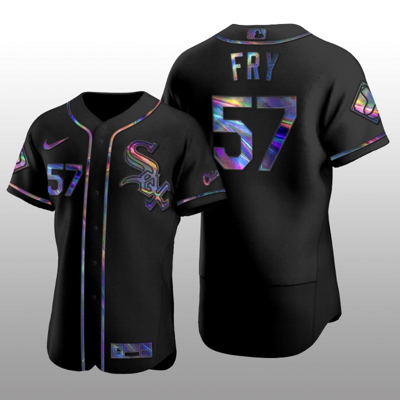 Chicago White Sox Men's Iridescent Logo Holographic Limited Jersey Jace Fry Black Authentic