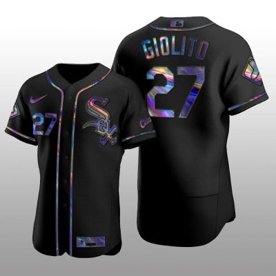 Chicago White Sox Men's Iridescent Logo Holographic Limited Jersey Lucas Giolito Black Authentic