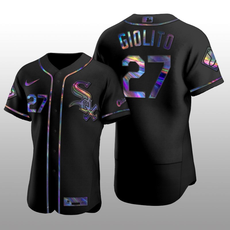 Chicago White Sox Men's Iridescent Logo Holographic Limited Jersey Lucas Giolito Black Authentic