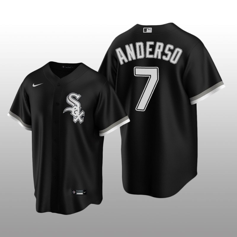 Chicago White Sox Men's Replica Alternate Jersey Tim Anderson Black Nike