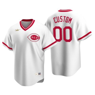 Cincinnati Reds Custom White Cooperstown Collection Home Jersey