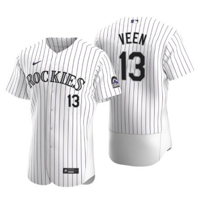 Colorado Rockies Zac Veen White Authentic 2020 MLB Draft Home Jersey