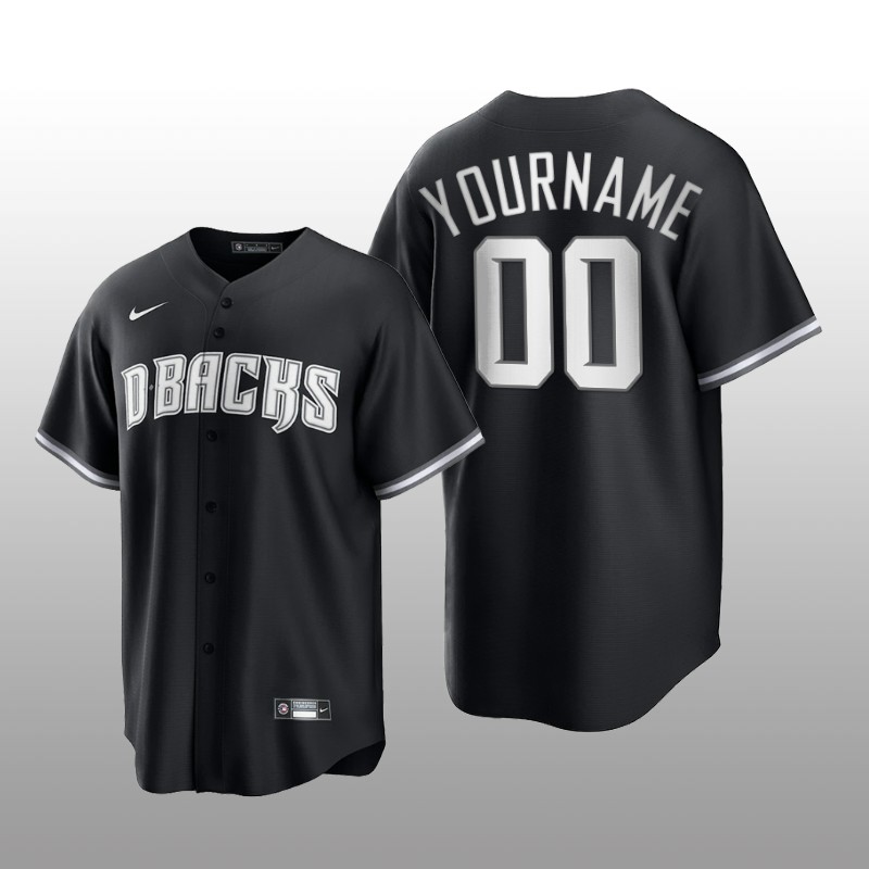 Diamondbacks Custom All Black Fashion Serise Replica Jersey Black White