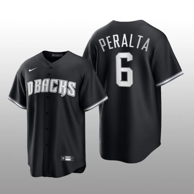 Diamondbacks David Peralta All Black Fashion Serise Replica Jersey Black White