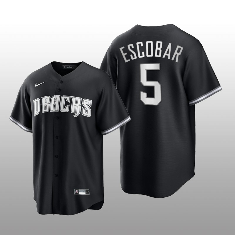 Diamondbacks Eduardo Escobar All Black Fashion Serise Replica Jersey Black White