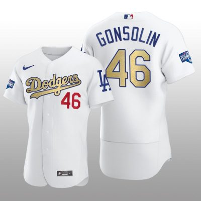 Dodgers Gold Program Tony Gonsolin White Patch Authentic Jersey