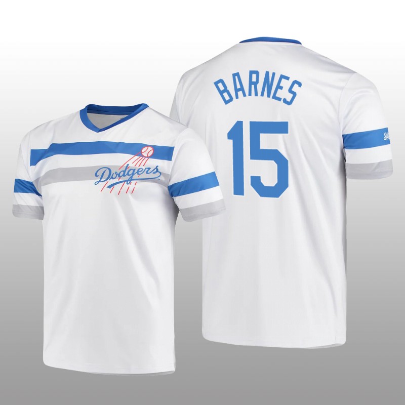 Dodgers Cooperstown Collection Austin Barnes V-Neck Jersey White