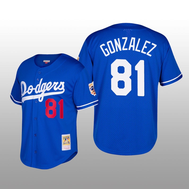 Dodgers Cooperstown Collection Victor Gonzalez Royal Mesh Batting Practice Jersey