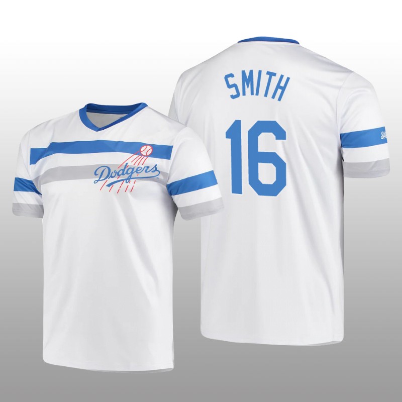 Dodgers Cooperstown Collection Will Smith V-Neck Jersey White