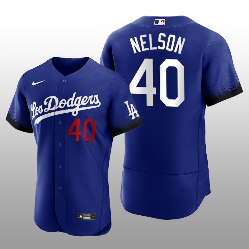 Dodgers Jimmy Nelson City Connect Royal Authentic Jersey
