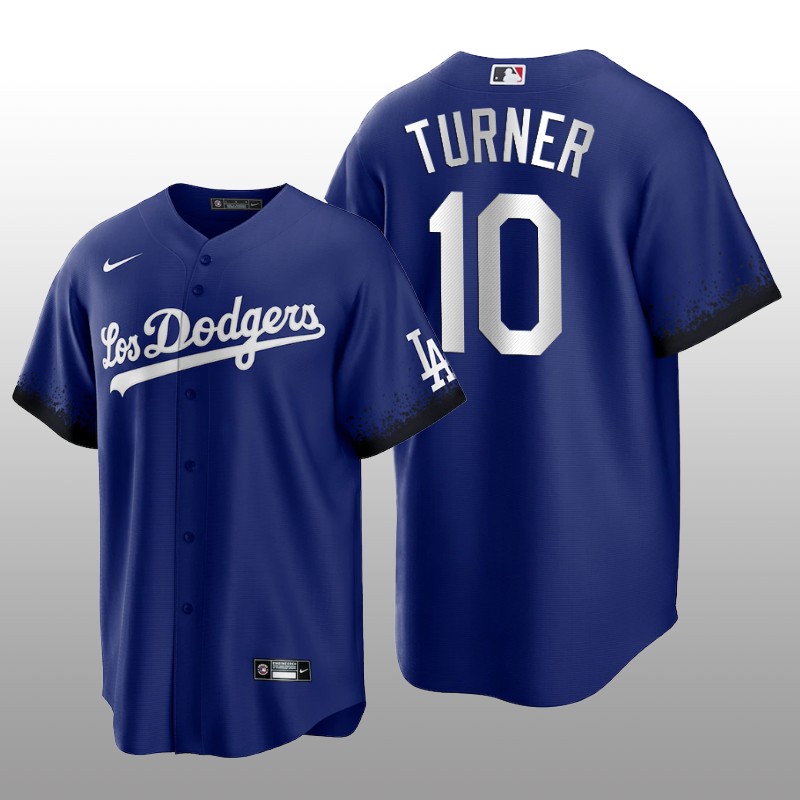 Dodgers Justin Turner City Connect Royal Replica Jersey