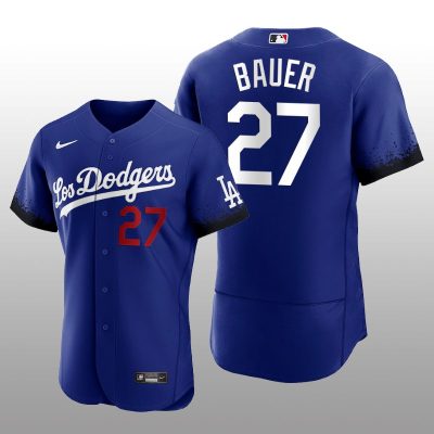 Dodgers Trevor Bauer City Connect Royal Authentic Jersey