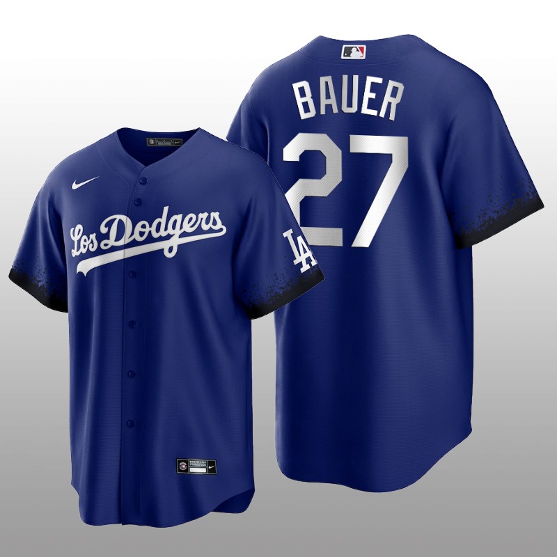 Dodgers Trevor Bauer City Connect Royal Replica Jersey