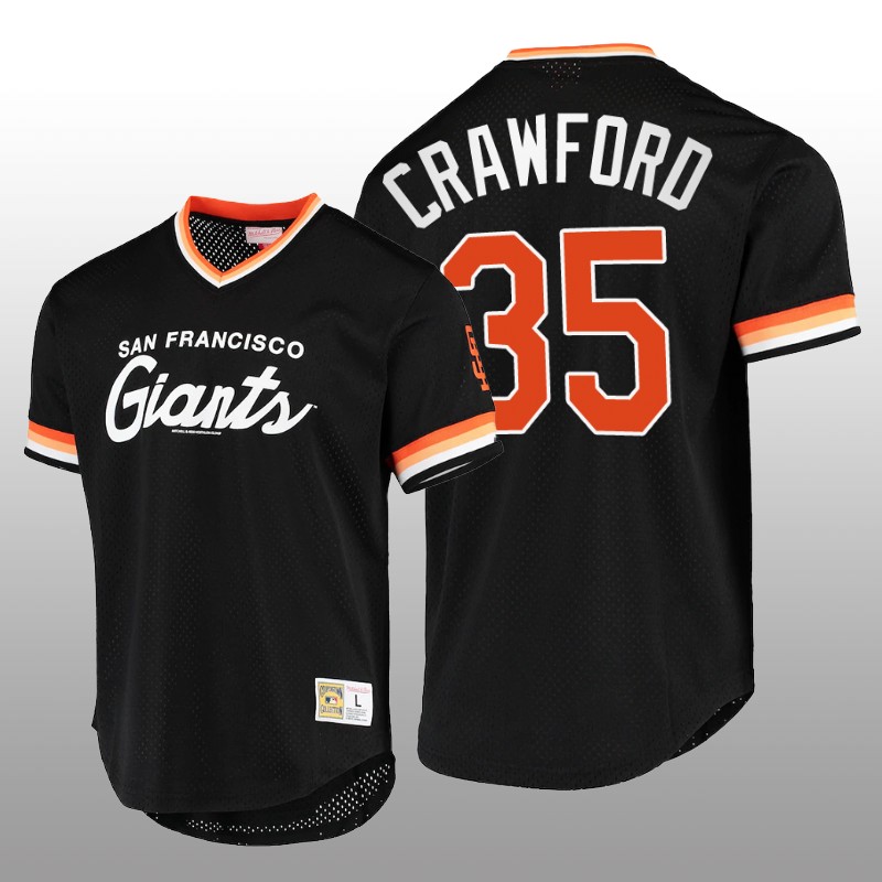 Giants Brandon Crawford Script Fashion Black Cooperstown Collection Jersey