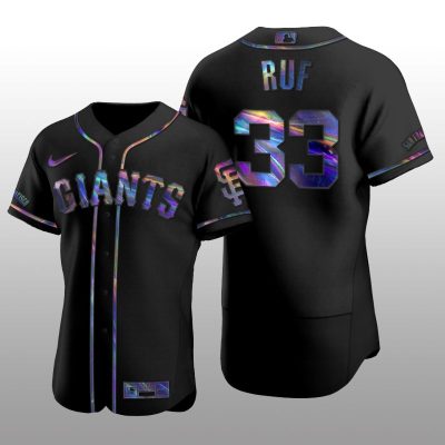 Giants Darin Ruf Iridescent Logo Holographic Limited Authentic Black Jersey