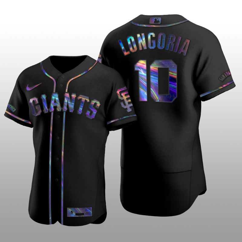 Giants Evan Longoria Iridescent Logo Holographic Limited Authentic Black Jersey