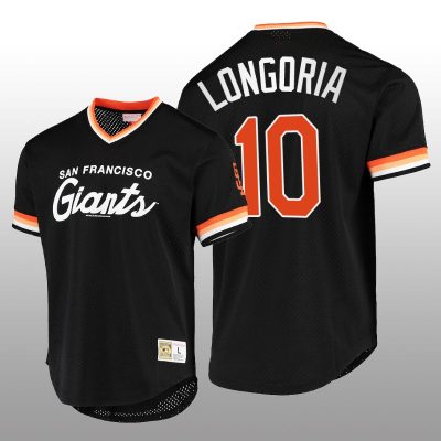 Giants Evan Longoria Script Fashion Black Cooperstown Collection Jersey