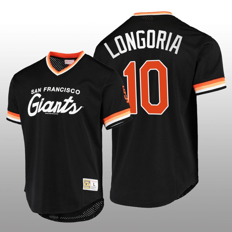 Giants Evan Longoria Script Fashion Black Cooperstown Collection Jersey