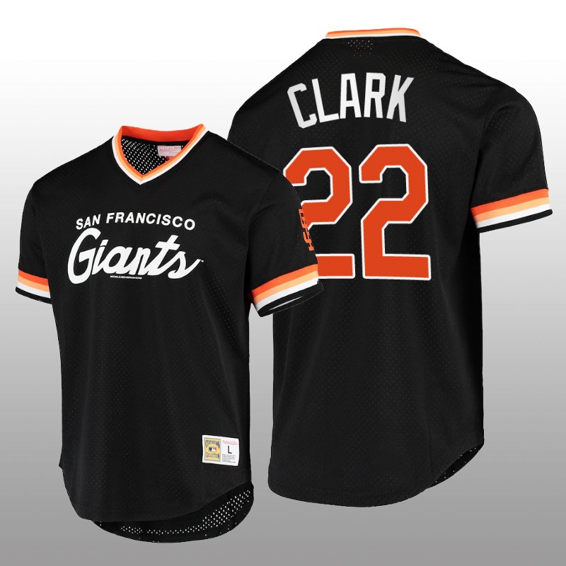 Giants Will Clark Script Fashion Black Cooperstown Collection Jersey