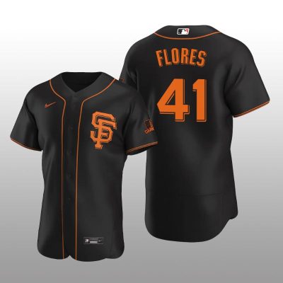 Giants Wilmer Flores Authentic Alternate Jersey Black