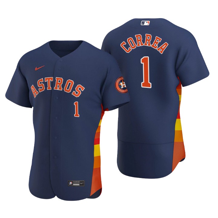 Houston Astros Carlos Correa Navy Authentic 2020 Alternate Jersey