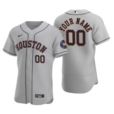 Houston Astros Gray 2020 Road Authentic Custom Men's Jersey